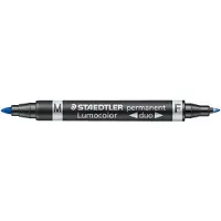 Staedtler Lumocolor duo - Twin-tip-markør - permanent - blå - 1.5 mm / 0.6 mm - medium / fin