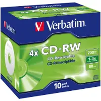 Verbatim 43148 CD-RW-plater 700 MB 12x ripesikre, 10 stk.
