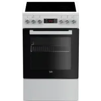 Beko FSM 57300 GW, Frittstående komfyr, Hvit, Rotasjon, Berøringskontroll, Front, Elektronisk, LED
