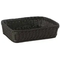 Multi Brødkurv 40x30x10 cm Rektangulær Kraftig flet PP Sort,40 stk/krt