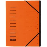 Pagna Office - Klassifikasjonsmappe - 12 rom - 12 deler - bokryggbredde: 5 mm - for A4 (210 x 297 mm) - med fliker - oransje