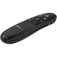 StarTech.com Startech Wireless Presentation Remote with Green Laser Pointer - 90 ft. (27 m) - USB Presentation Clicker for Mac and Windows (PRESREMOTEG) - Presentasjonsfjernstyring - RF - svart
