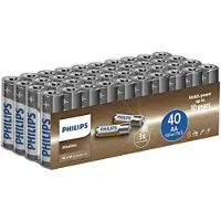 Philips Alkaline AA-batterier - 40-pakning