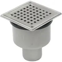 Blücher 75 mm afløbsskål til beton, uden studs, lodret