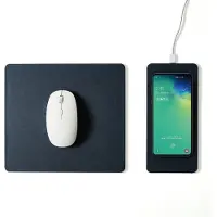 POUT Splitted mouse pad with high-speed charging HANDS 3 SPLIT dark, Blå, Monokromatisk, ABS syntetisk, Polyurethan, USB-strøm, Antiskliunderlag