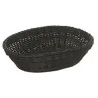 Multi Brødkurv 32x23x7 cm Oval Kraftig flet PP Sort,48 stk/krt