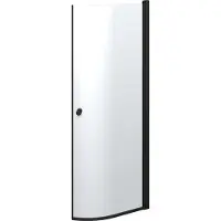 Dansani E91-03 halvrund dør 200 x 72-74 cm sort/klart glas