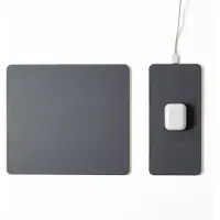 POUT Splitted mouse pad with high-speed charging HANDS 3 SPLIT dust, Grå, Monokromatisk, ABS syntetisk, Polyurethan, USB-strøm, Antiskliunderlag