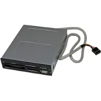 StarTech.com Startech 3.5in Front Bay 22-in-1 USB 2.0 Internal Multi Media Memory Card Reader with Simultaneous Access - CF/SD/MMC/MS/xD - Black (35FCREADBK3) - Kortleser - 22-i-1 - 3,5 (Multiformat) - USB 2.0