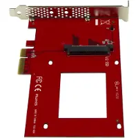 StarTech.com Startech U.2 to PCIe Adapter - x4 PCIe - For 2.5 U.2 NVMe SSD - SFF-8639 PCIe Adapter - U.2 SSD - PCIe SSD - U.2 drive (PEX4SFF8639) - Grensesnittsadapter - 2.5 - Ultra M.2 Card - PCIe 3.0 x4 - rød -