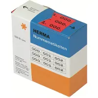 Herma - Svart, rød - 10 x 22 mm 3000 etikett(er) (1000 ark x 3) selvklebende nummeretiketter