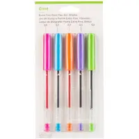 Cricut Brights - Kulepenn - blå, oransje, fiolett, rosa, limettgrønn - 0.3 mm - ekstra fin (en pakke 5)