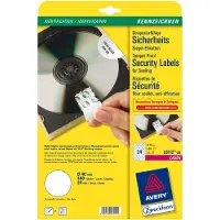 Avery Heavy Duty Laser Labels - Polymer - hvit - 40 mm rund 480 stk (20 ark x 24) merkelapper