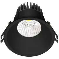 Nordtronic Downlight Velia LED 10,9W 2700K, 650 lm, 230V rund, mat sort