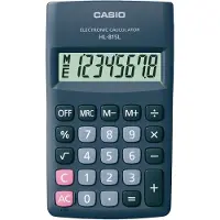 Casio HL-815L, Lomme, Grunnleggende, 8 sifre, 1 linjer, Batteri, Sort