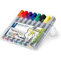 Staedtler Marker Lumocolor Flipchart Light & Shadow - etui med 8 stk. ass. farver