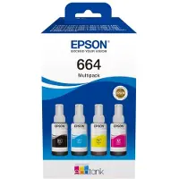Epson Ink EcoTank 664 - 4 pakker - svart, gul, cyan, magenta - original - blekktank - for L380, L395, L495 EcoTank ET-2650, L1455, L656 EcoTank ITS L3050, L3060, L3070