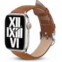 Crong Noble Band - Apple Watch ekte skinnrem 38/40/41 mm (Mokka)