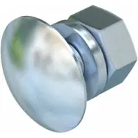OBO Skruesæt FRS 10X25 mm flad bræddebolt, skive + møtrik varmgalvaniseret - (50 stk.)