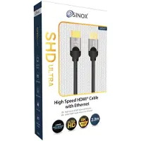 Sinox beslag Sinox ULTRAHD - High Speed - HDMI-kabel med Ethernet - HDMI hann til HDMI hann - 2 m - svart - støtte for 8K UHD (7680 x 4320)