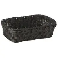 Multi Brødkurv 26.5x19xH7 cm Rektangulær Kraftig flet PP Sort,48 stk/krt