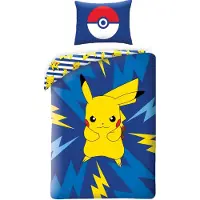 Halantex SP. z.o.o. Pokemon Pikachu Sengetøj 140 x 200 cm - 100 procent bomuld