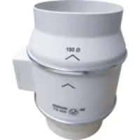 THERMEX Kanalventilator TD 500/160 Scandic, ø160 mm. Luftmængde 580/430 m³/h ved 0 Pa, energiforbrug 44-50 W. Monteres vandret el. lodret.