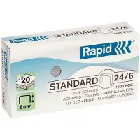 Rapid Standart - Stifter - 24/6 - 6 mm - forsinket - pakke av 1000 - for F16 Economy 20EX Fashion F10, F15, FM32 Supreme S17, S27, S30