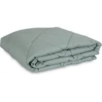 Zen Sleep Vattteppe - 140x200 cm - Støvet grønn fiberdyne av fibervatt - Quiltet teppe - sommerdyne