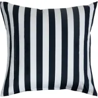By Night Putetrekk 60x63 cm - 100 % bomullssatin - Nordic Stripe - Mørkeblå striper