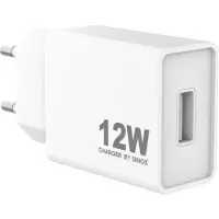 Sinox 230V USB-A oplader 12W. Hvid