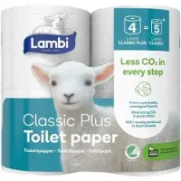 Lambi Classic Plus toalettpapir 3-lags 25,50 m, hvit, 28 ruller