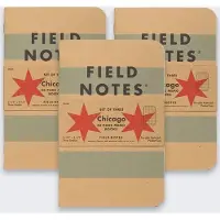 New Era Notes Field Notes notatbøker, 3 stk., Chicago Edition