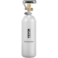 Vevor CO2-tank, 1,8 kg ny sylinder i legert stål, CO2-lufttank med grått spraybelegg, DIN477-ventil, håndtak og justerbart trykk, TÜV-godkjent gassflaske for tapping av fatøl og brusmaskin