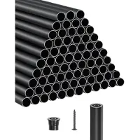 Vevor trappebalustre 101-pakning, 26 tommers trappebalustre i aluminium, 3/4 tommers vanntett rundt metallspindelrekkverk, hult dekkrekkverk med skinnehetter og skruer for trapper, veranda, terrasse,