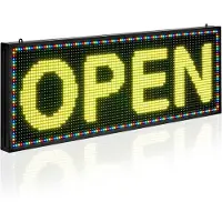Vevor Programmerbart LED-skilt, P10 Fullfarget Fleksibelt Digitalt Scrolling Panel, DIY Tilpasset Tekstmønster GIF-skjermtavle, Bluetooth APP-kontroll Meldingsbutikkskilt for butikkreklame, 40x14 tomm