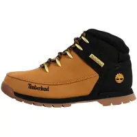 Timberland unisex for kids. TB0A1NLB2311 Euro Sprint yellow mid-calf leather lace-up boots (33), Flat, Laces, Casual, children's fashion