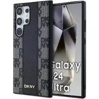 DKNY Pu Leather Checkered Pattern Magsafe Samsung Galaxy S24 Ultra Telefondeksel