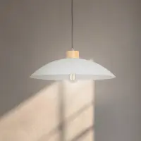 ONLI Hengelampe OHANA, opalglas, eik, Ø 40 cm, E27