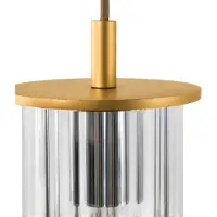 Argon Utendørs pendellampe Nora, gull/transparent, IP44, glass