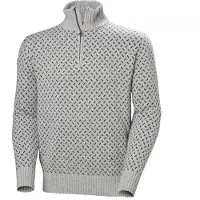 Helly Hansen for man. 30360 Gray Arctic Icelander half-zip sweater (M), Casual, Grey, Wool, Classic