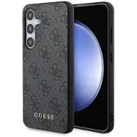 GUESS 4G metallgulllogoetui for Samsung Galaxy S24 - svart