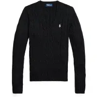 Ralph Lauren for woman. 211971870002 Cotton jumper in black ecru knitted jersey (XL), Casual