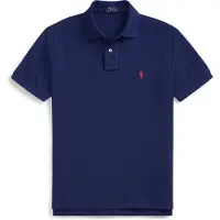 Ralph Lauren for man. 710782592008 Navy pique polo shirt (3XL), Casual, Cotton, Short sleeve