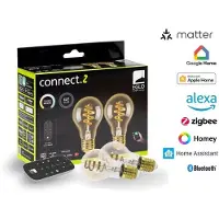 Eglo CONNECT-Z E27 Smartpærer med glødetråd – 2-pakning med fjernkontroll