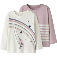 Name it Gensere - 2-pack - NmfValiane - Cloud Danser/Dawn Rosa - - 4 år (104) - Genser