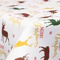 Borg Living Tekstil voksduk med akrylbelegg - 30 meter på rull - Med julemotiv - Merry Christmas - 140 cm bred tekstilduk