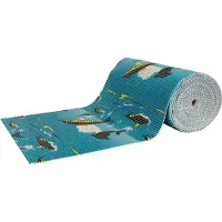 Borg Living Sklisikker badematte - På metermål - Print med delfiner - 65 cm bred - Multifunksjonell matte for våtrom