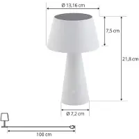 LINDBY LED-solcellelampe til bord, Lirinor, hvit, plast, Ø 13 cm