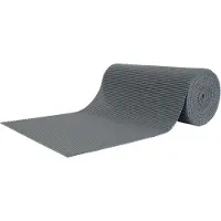 Borg Living Sklisikker badematte - Etter mål - Ensfarget grå - 65 cm bred - Multifunksjonsmatte for våtrom